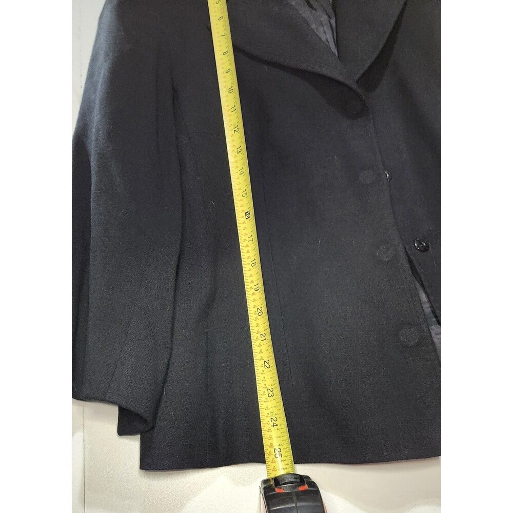 Vtg Neiman Marcus Black Blazer Womens Size 10 Snap Button Split Cuff Sleeves - Picture 7 of 12